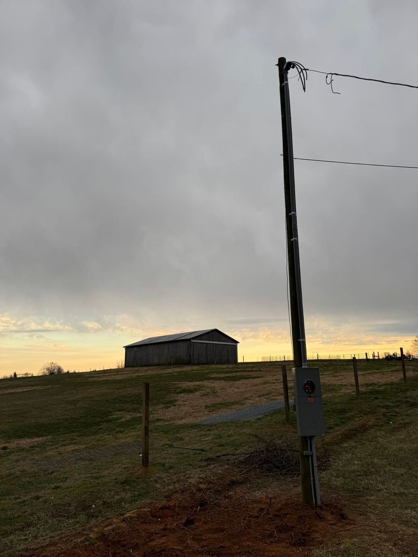 200A pole service on rural property